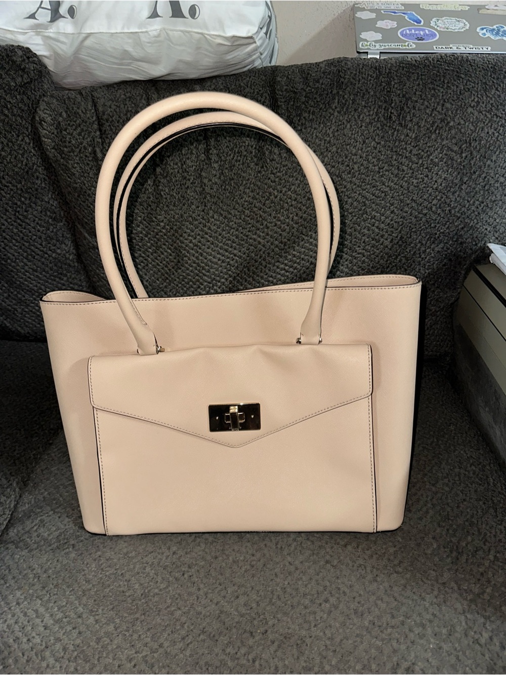 Kate Spade New York Large Blush Leather Tote Bag